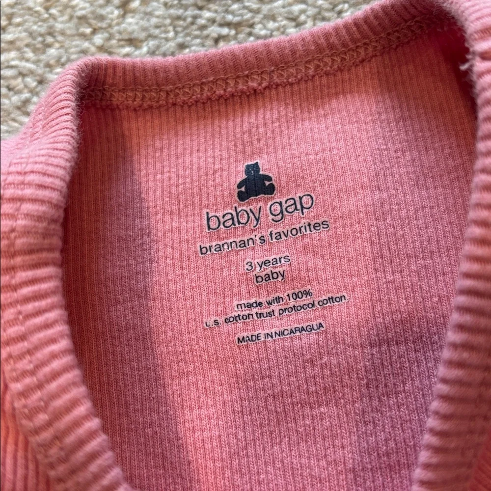 GAP Rose Pink Ribbed Long-Sleeve Top